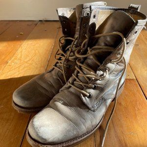 Frye Veronica Combat Boots - Taupe, Size 9